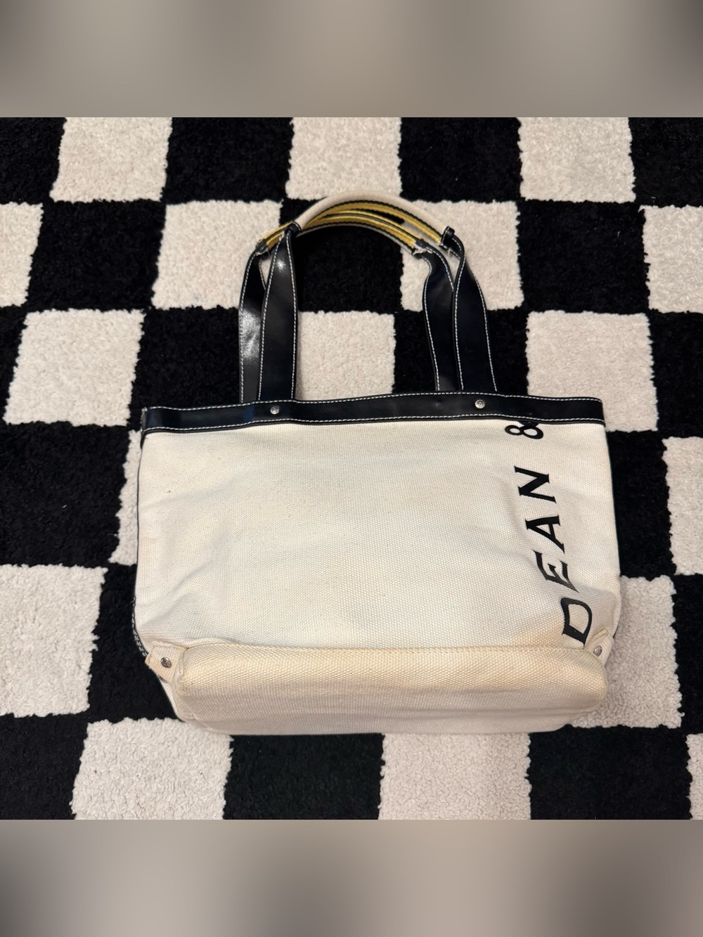 Dean and Deluca Ivory & Black Small Tote Bag